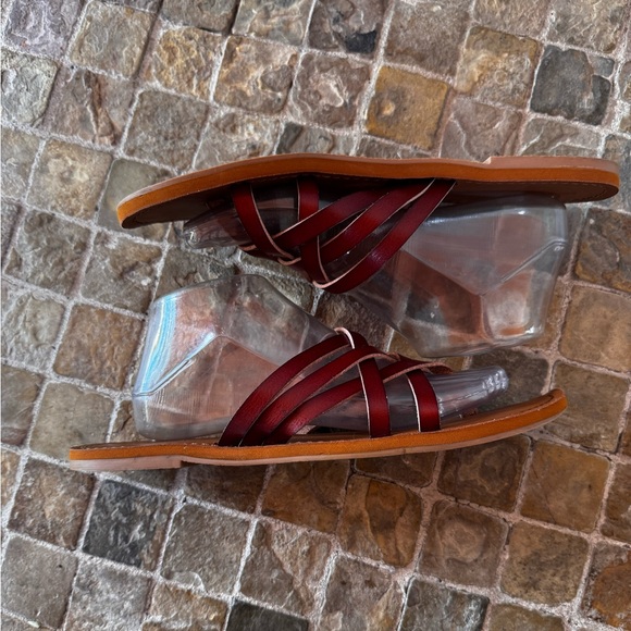 Universal thread Women's Burgundy Strappy Sandals - Picture 3 of 8